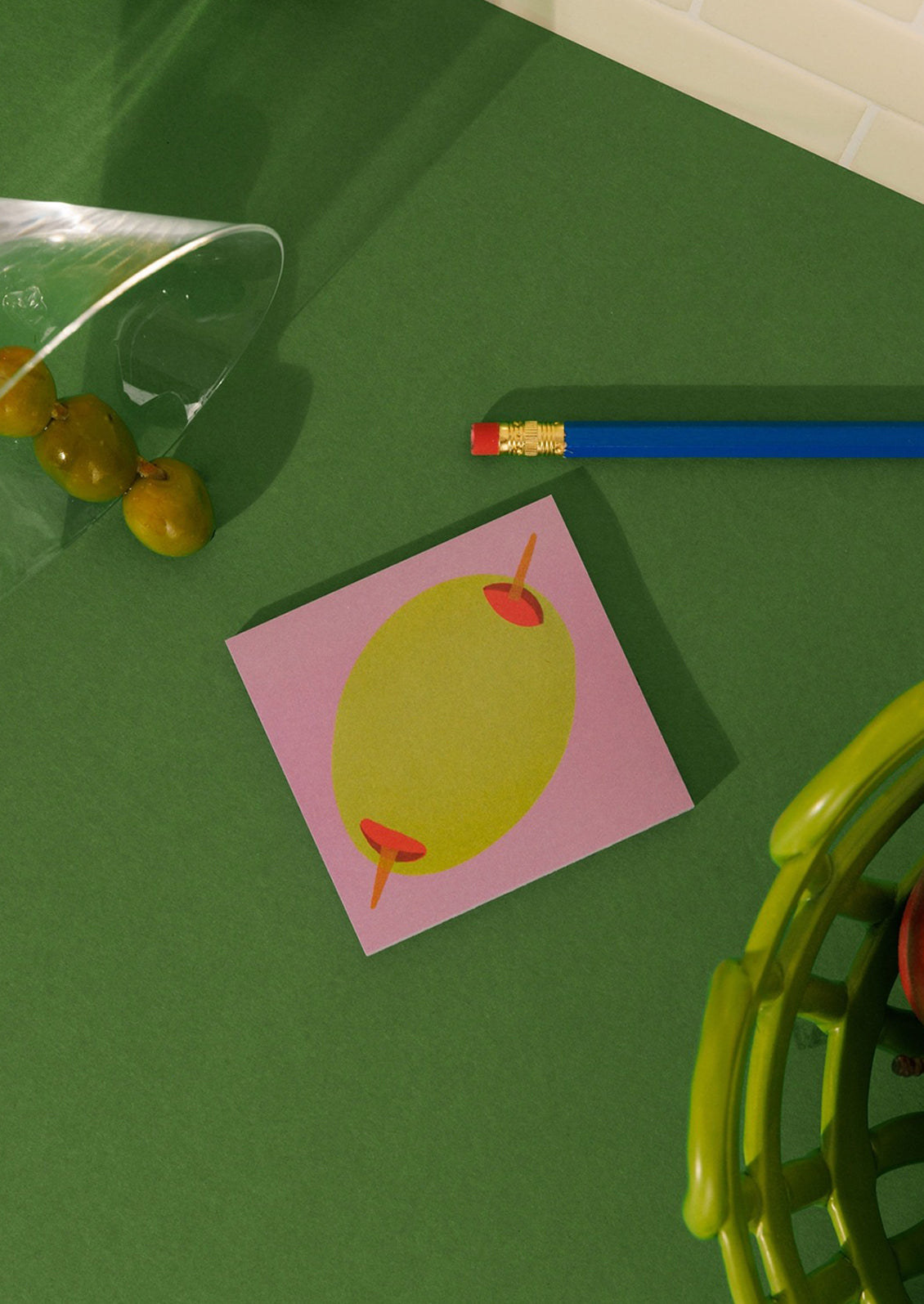 Sticky notes in olive design.