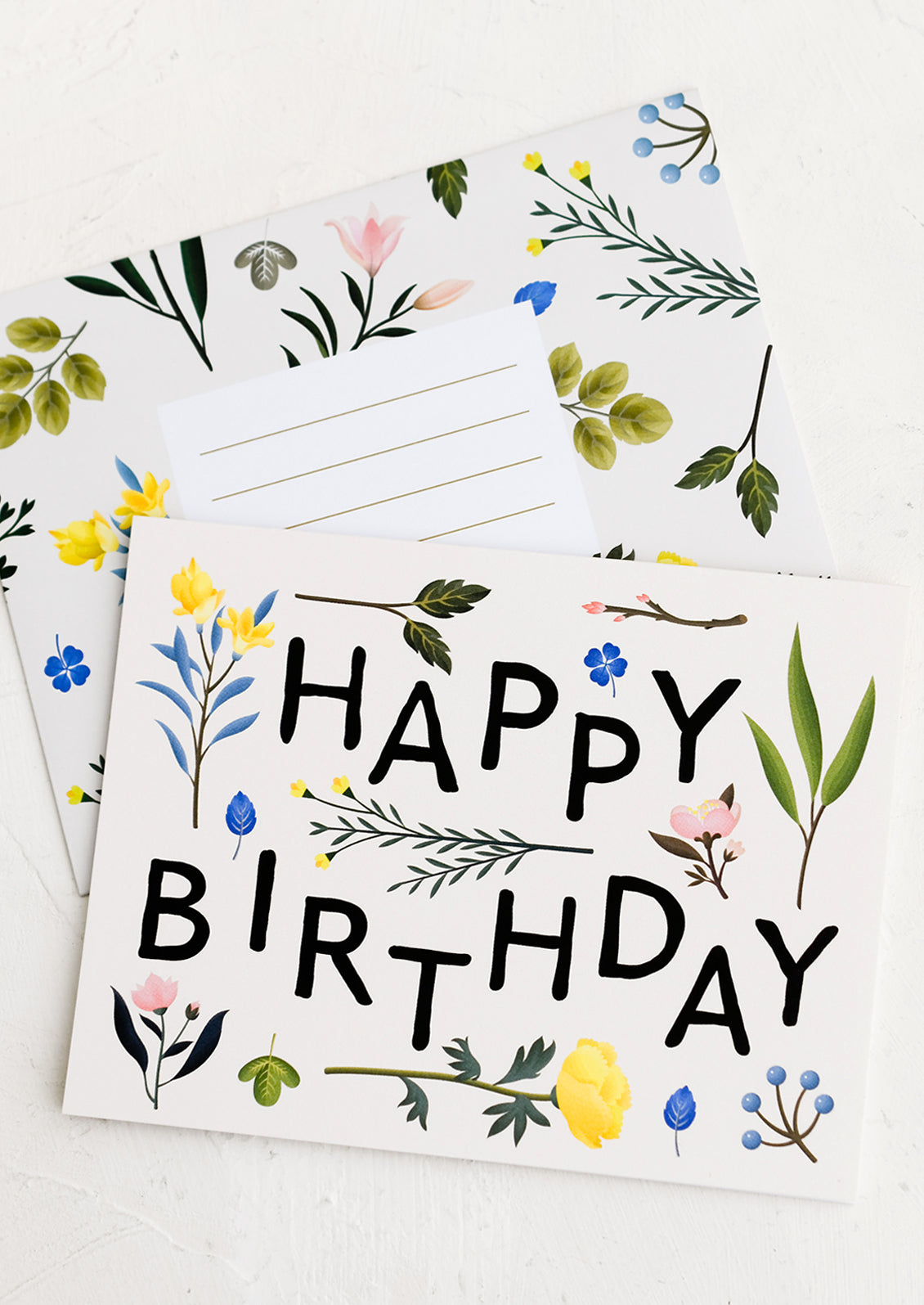 A botanical print birthday card.
