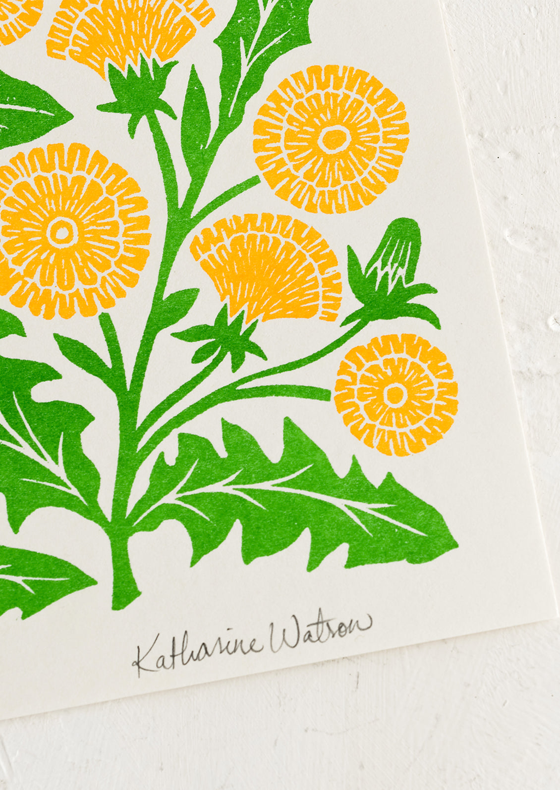 Artist's signature on a risograph print.