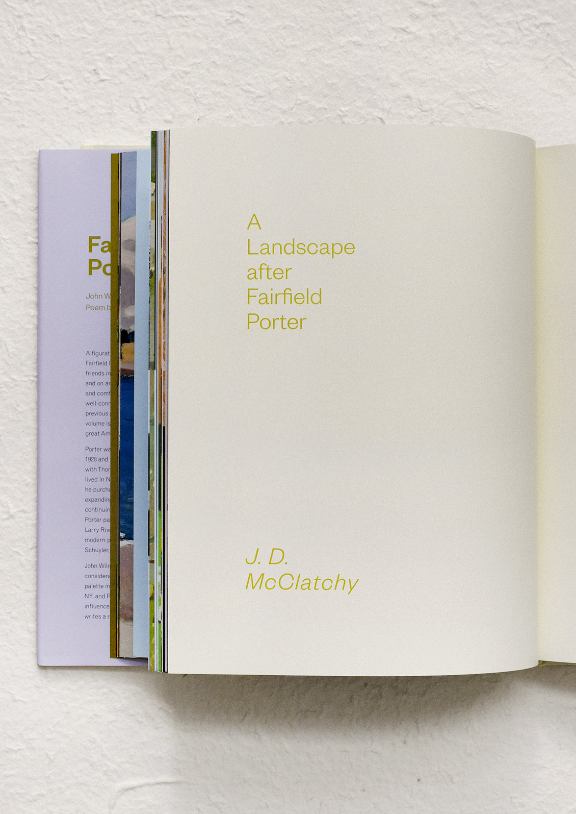 A coffee table art book about the work of painter Fairfield Porter.