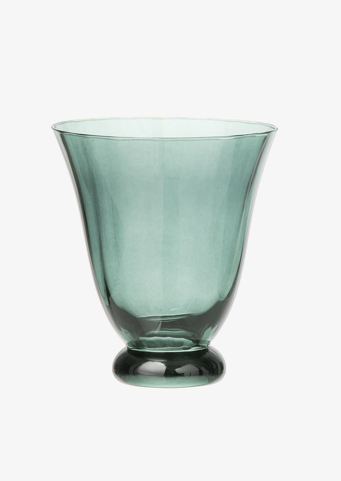 A footed water glass in topaz tint.