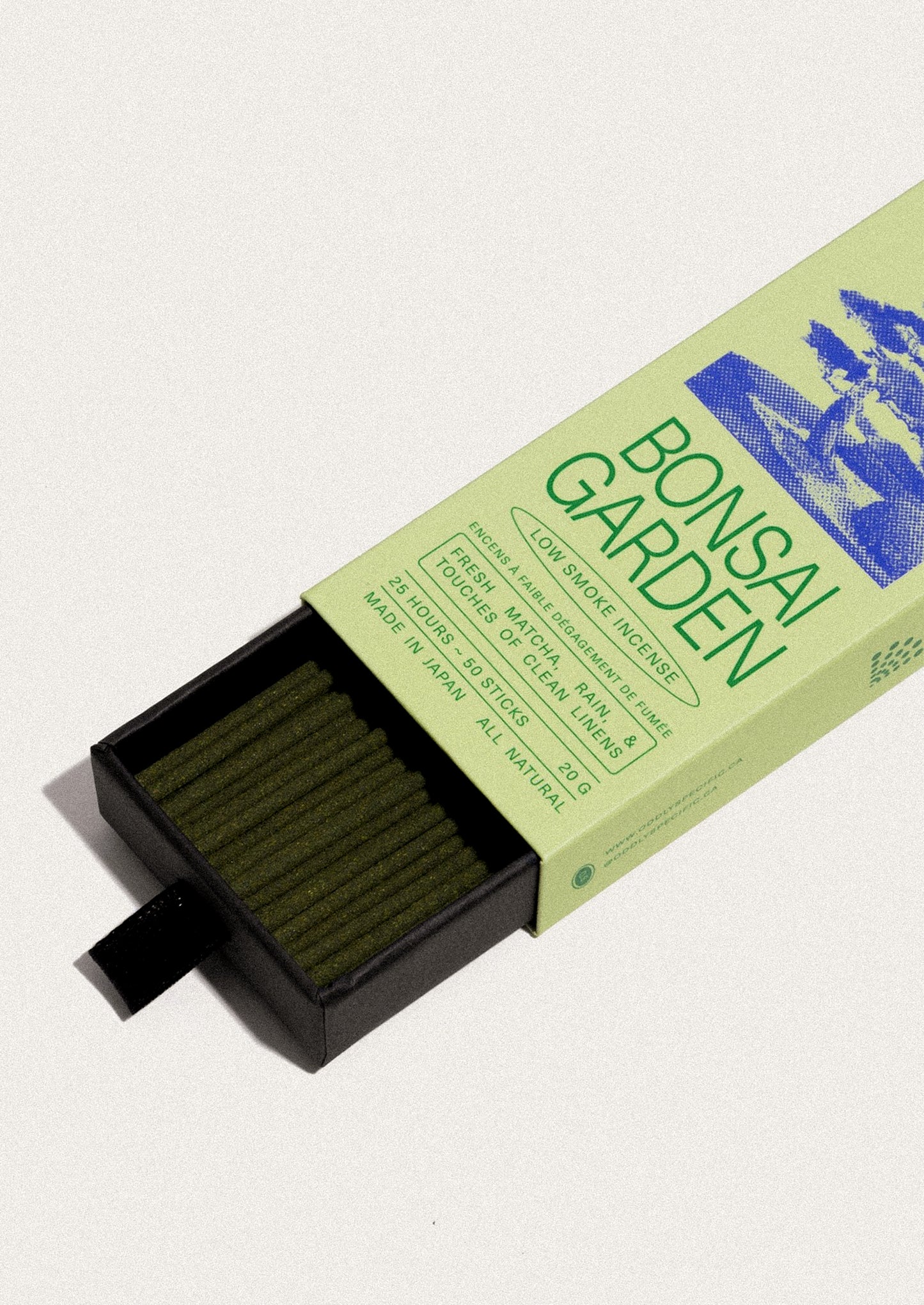 A box of incense in Bonsai Garden scent.