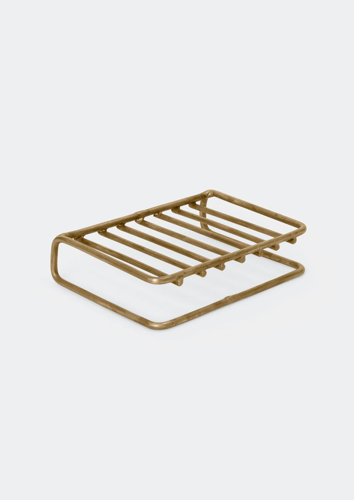 A wire brass soap stand.