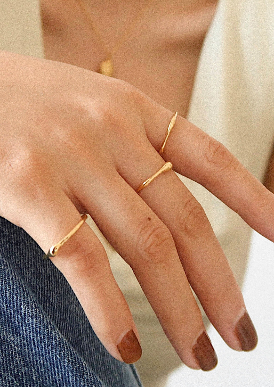 Minimal 18k gold plated rings.