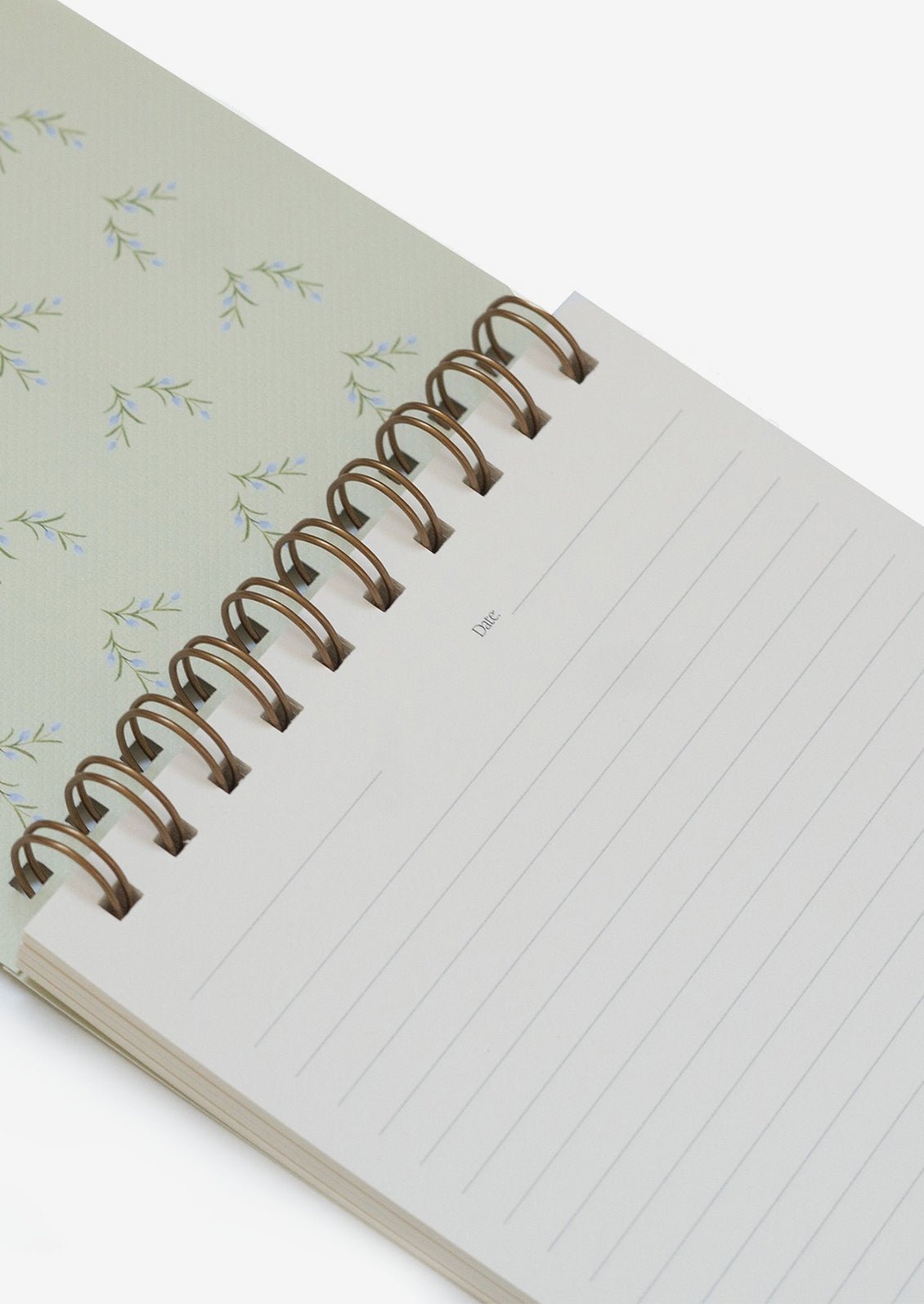 Ruled notebook pages with section to mark date.