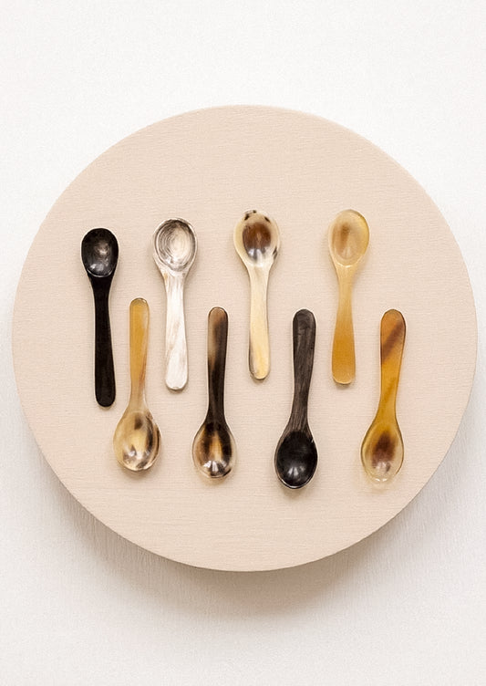 An assortment of salt spoons made from longhorn cattle.