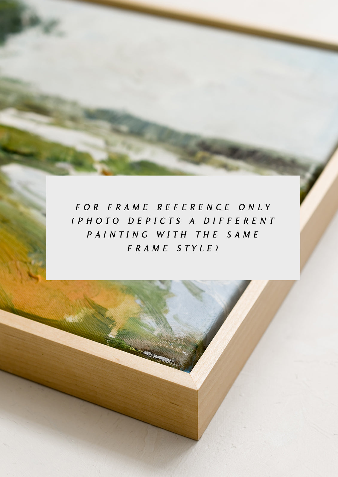 A framed original oil landscape painting depicting a path through a countryside setting.