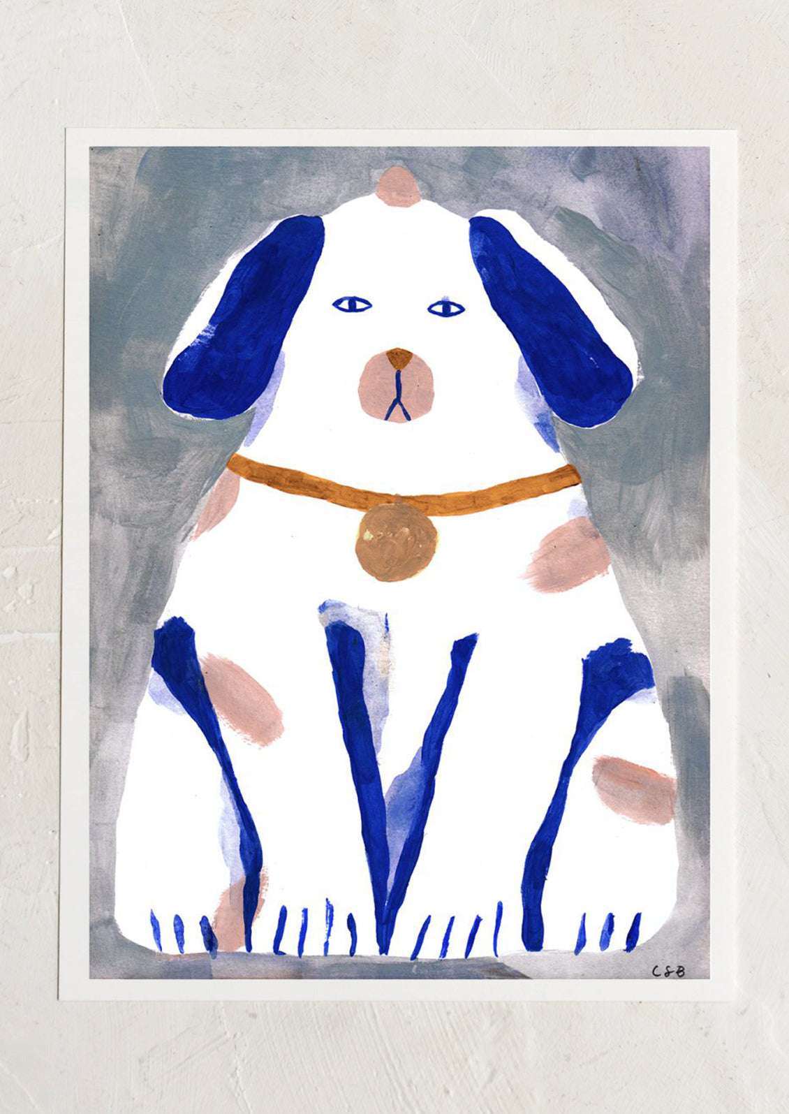 An art print of a dog.
