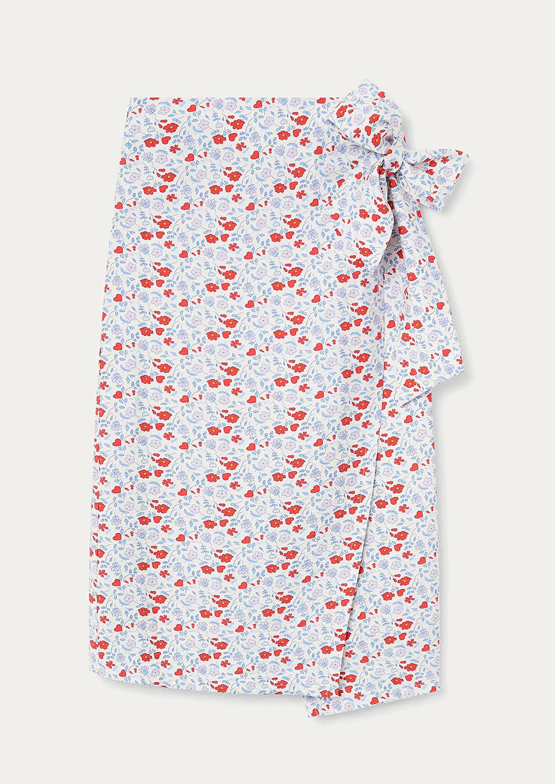 Floral patterned fabric wrap on a white background