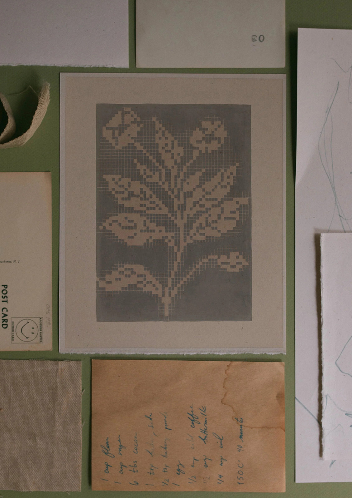 Botanical artwork needlepoint design.