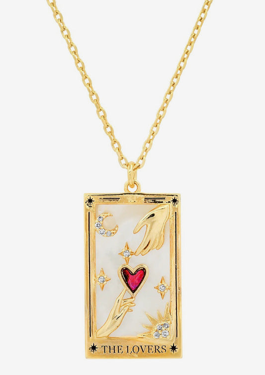 A necklace in style of Lovers tarot card.