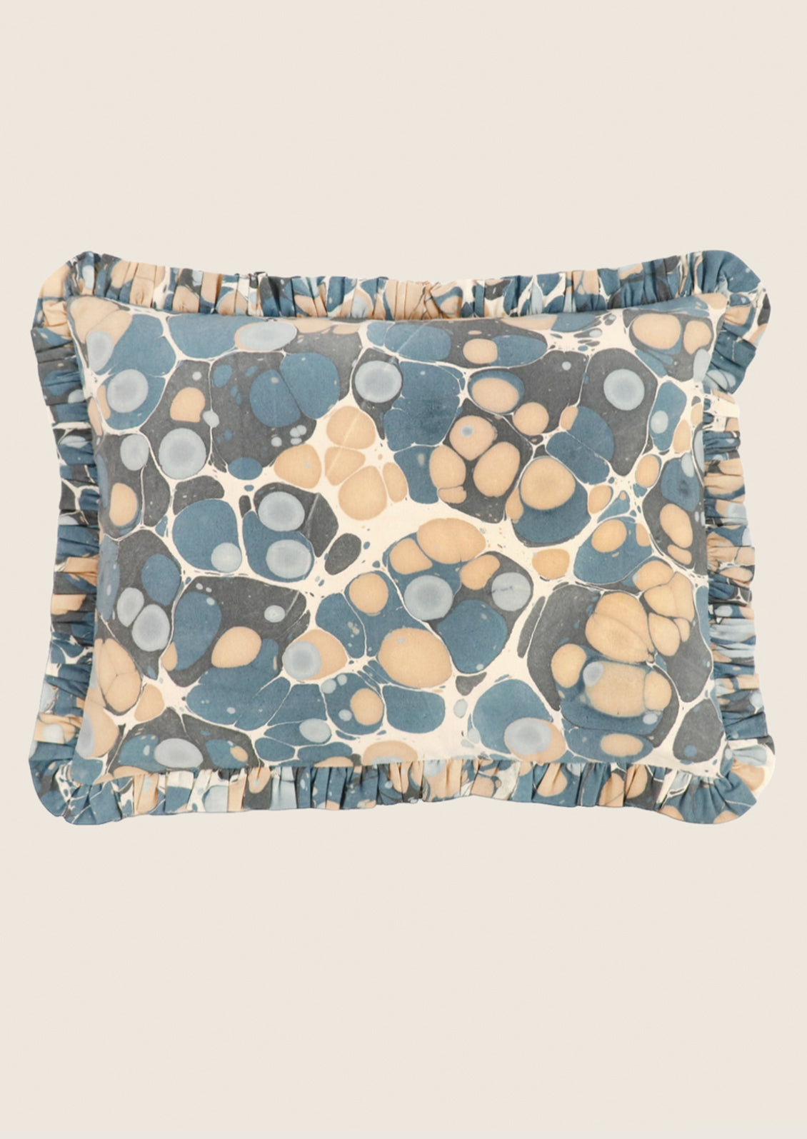 Marbleized Cotton Ruffle Pillow
