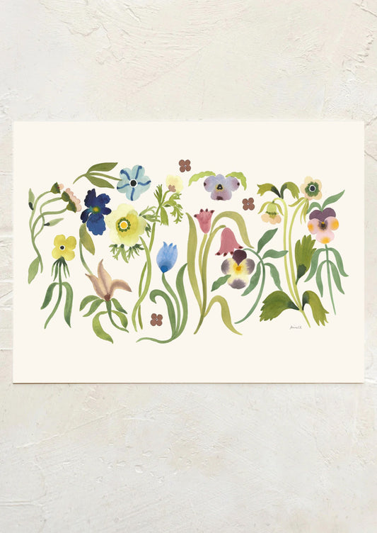 Decorative wall art with colorful floral design on a white background