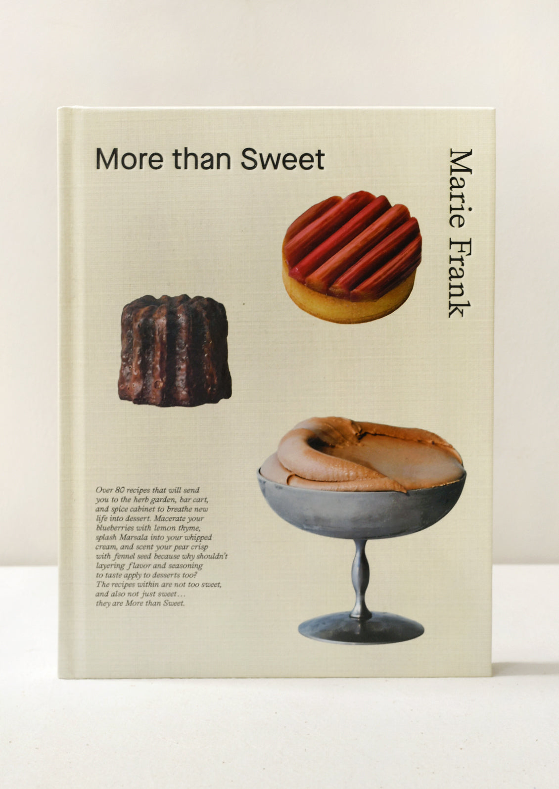 Book cover of 'More than Sweet' by Marie Frank with images of desserts on a beige background