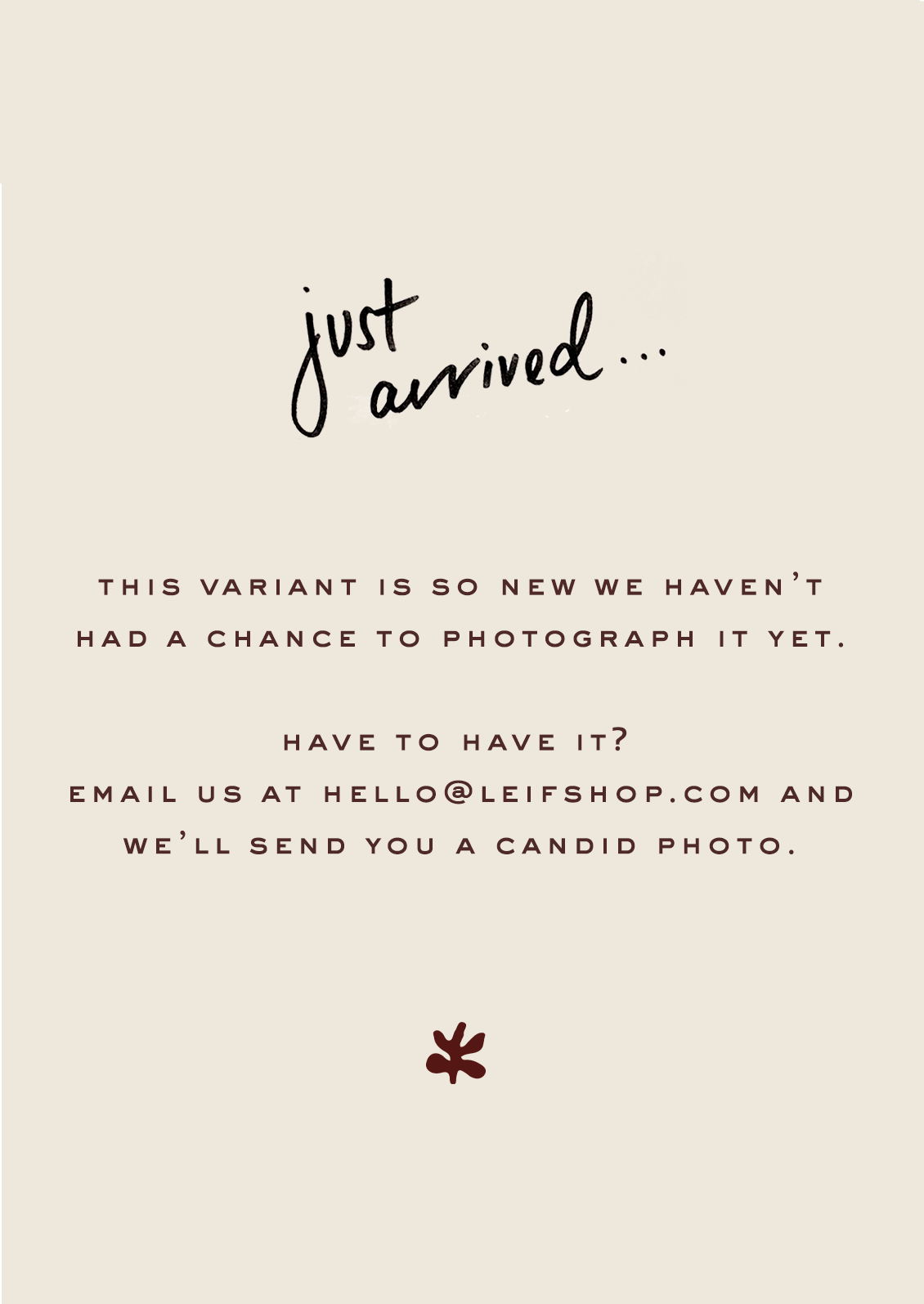 A new variant of this item has arrived in store, but isn't photographed yet. For Images, email us at hello@leifshop.sbs
