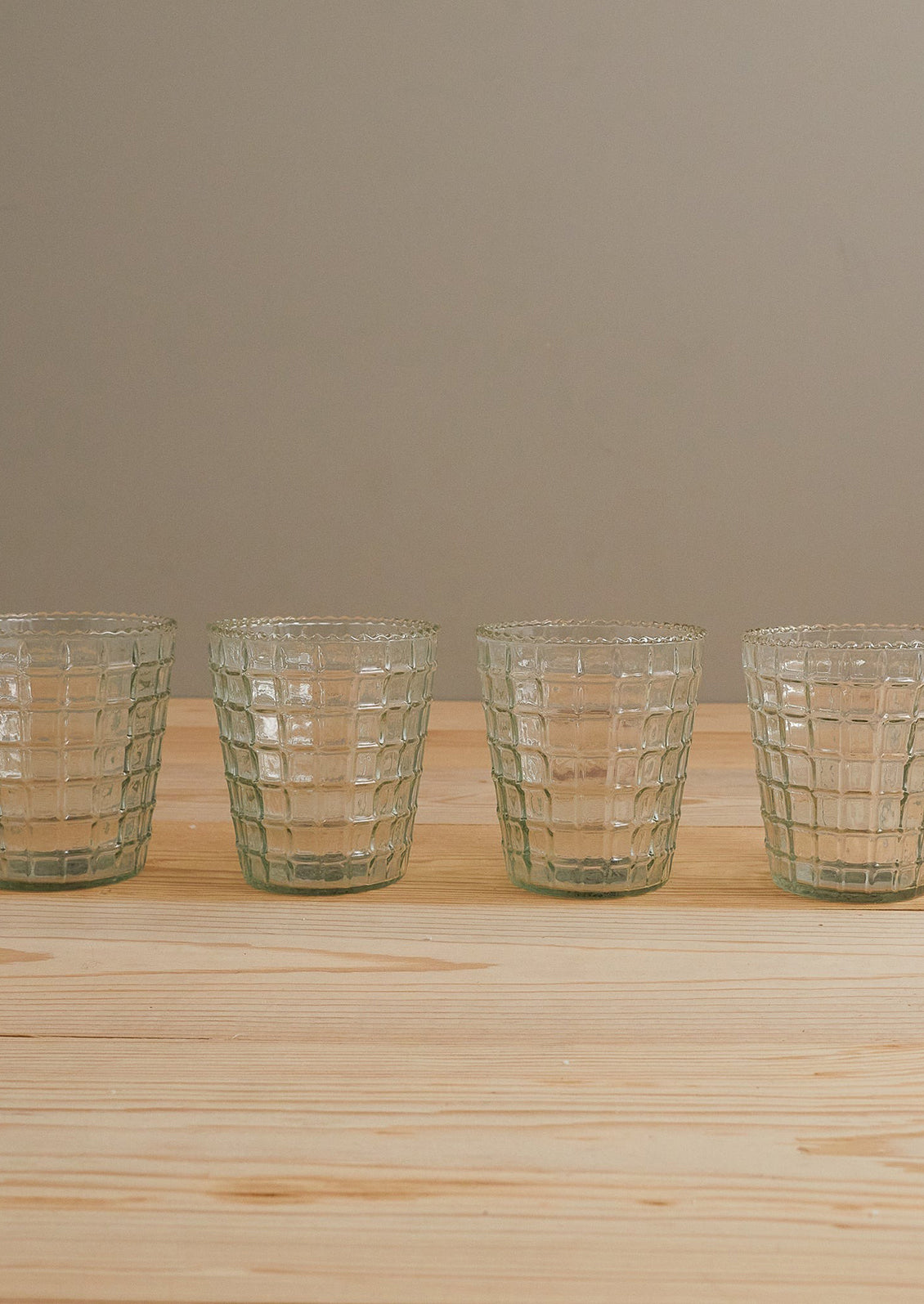 Glasses in grid pattern.