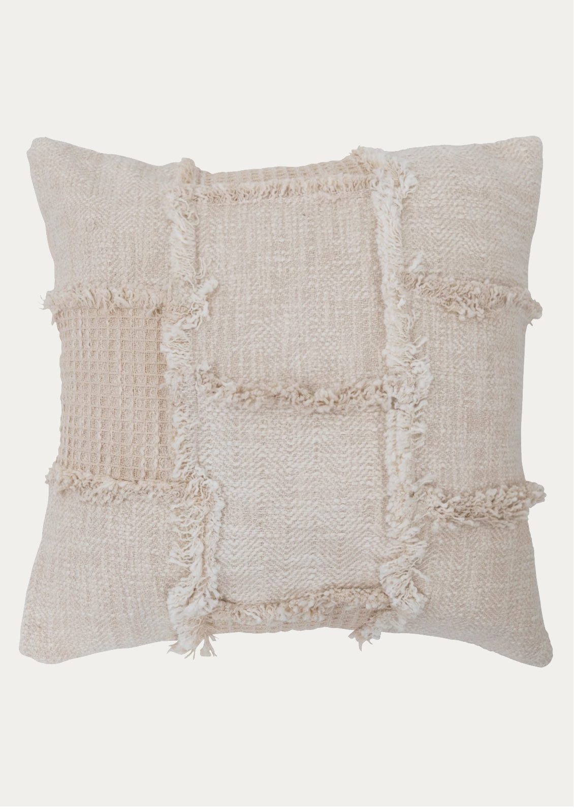 Patchwork Paneled Cotton Pillow