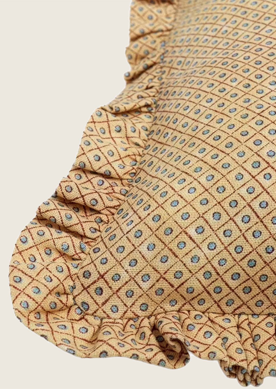Patterned fabric with a geometric design.