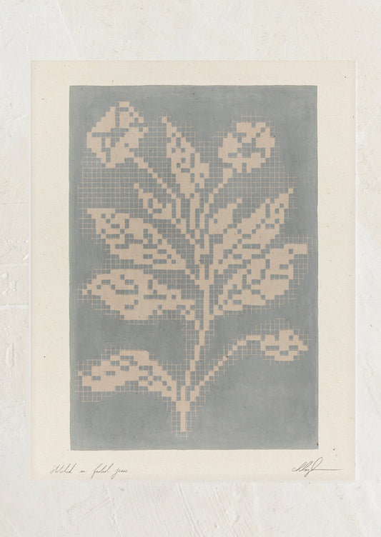 Botanical artwork needlepoint design.