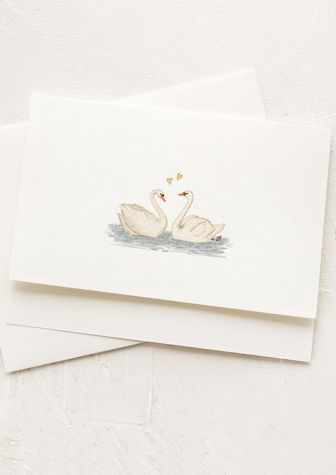 Card swan design on a white background