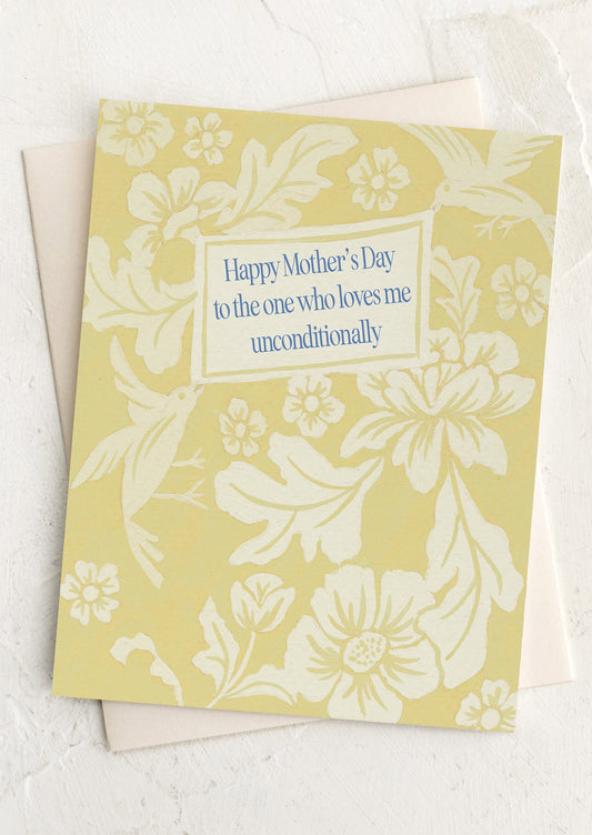 Greeting card with floral design and text on a white background