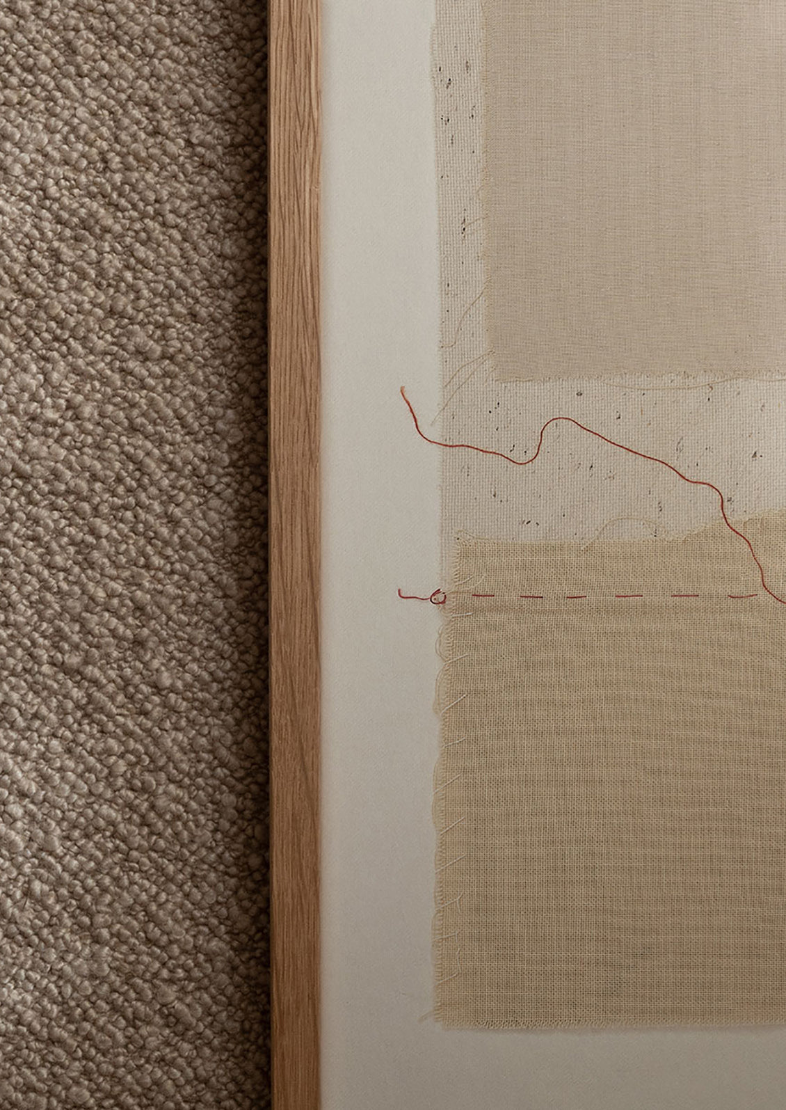 Art print of layered beige fabric.