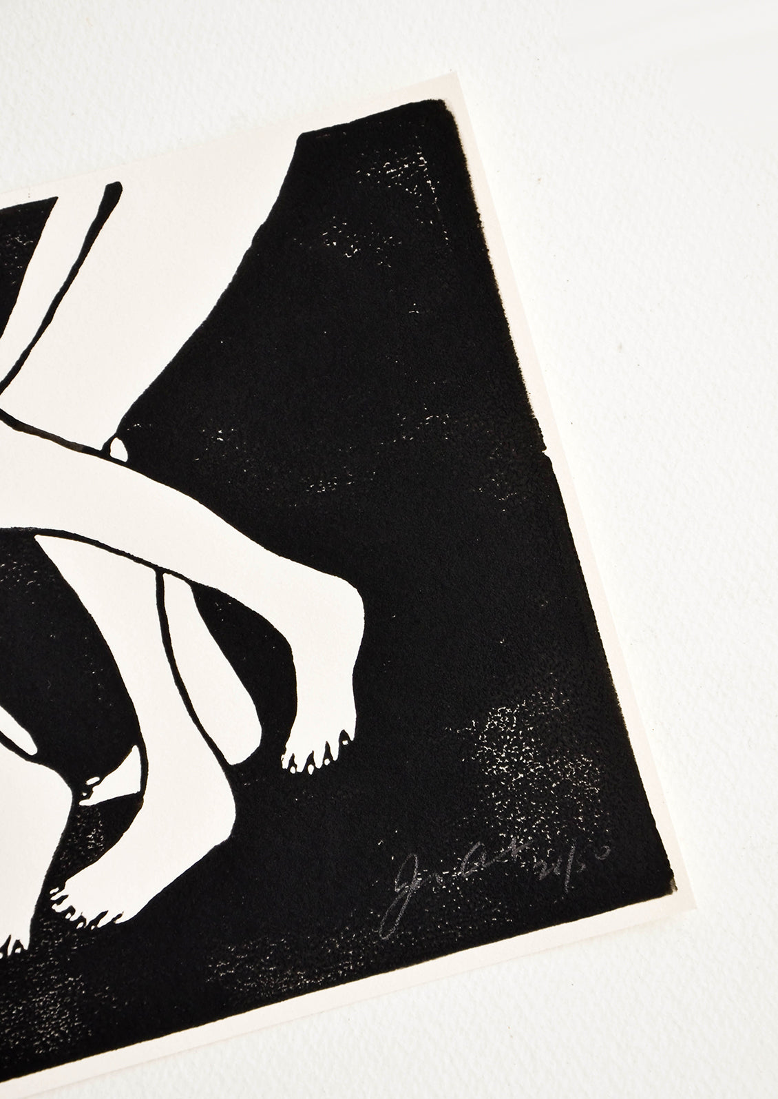 Artist's signature on handprinted artwork