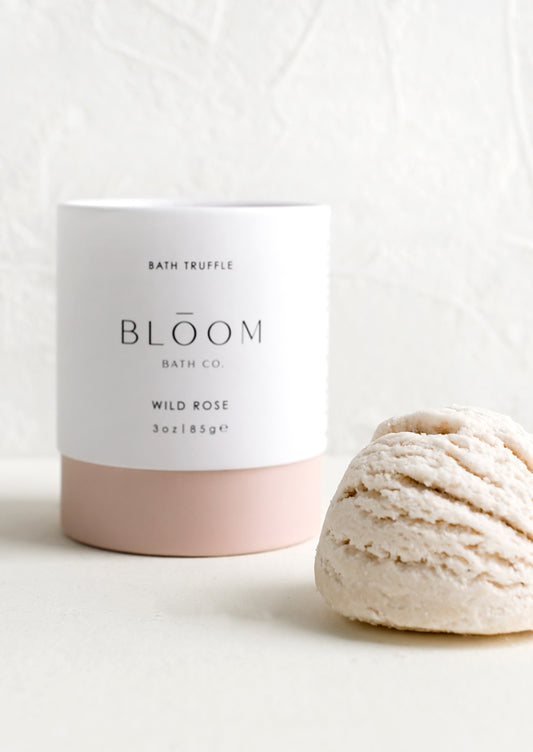 A pink wild rose bath truffle.
