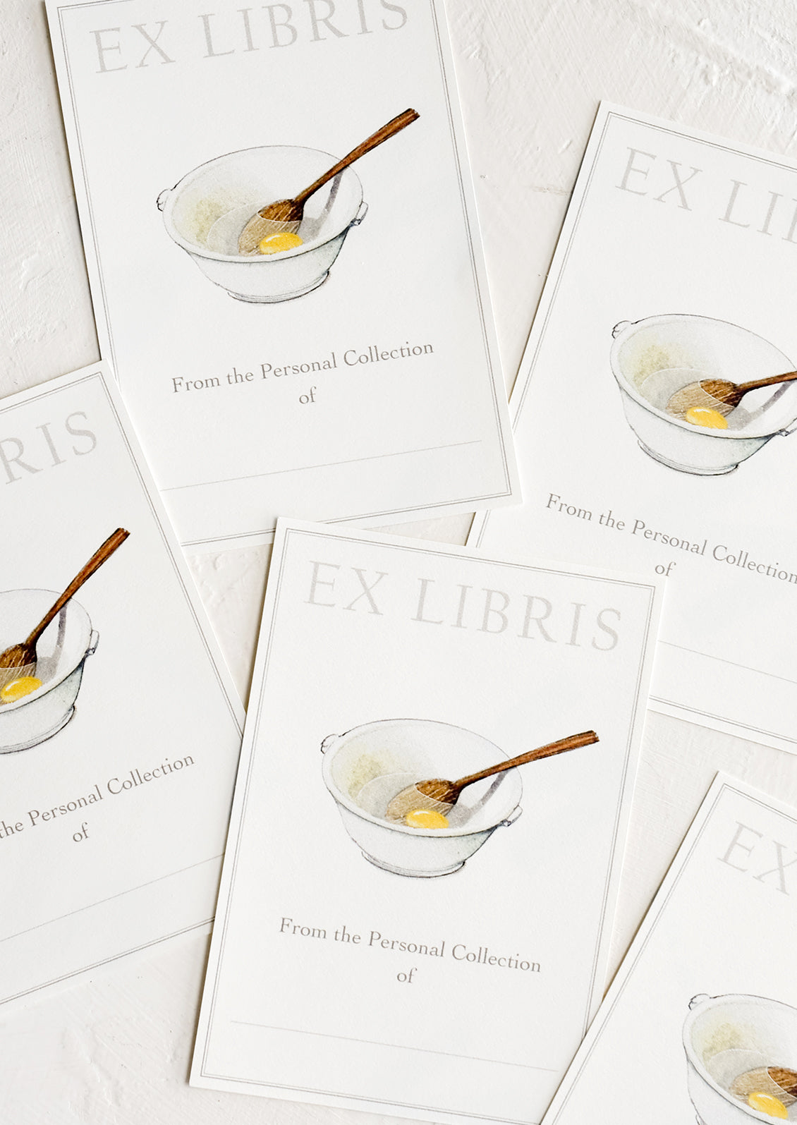A five pack of batter bowl print book plates.