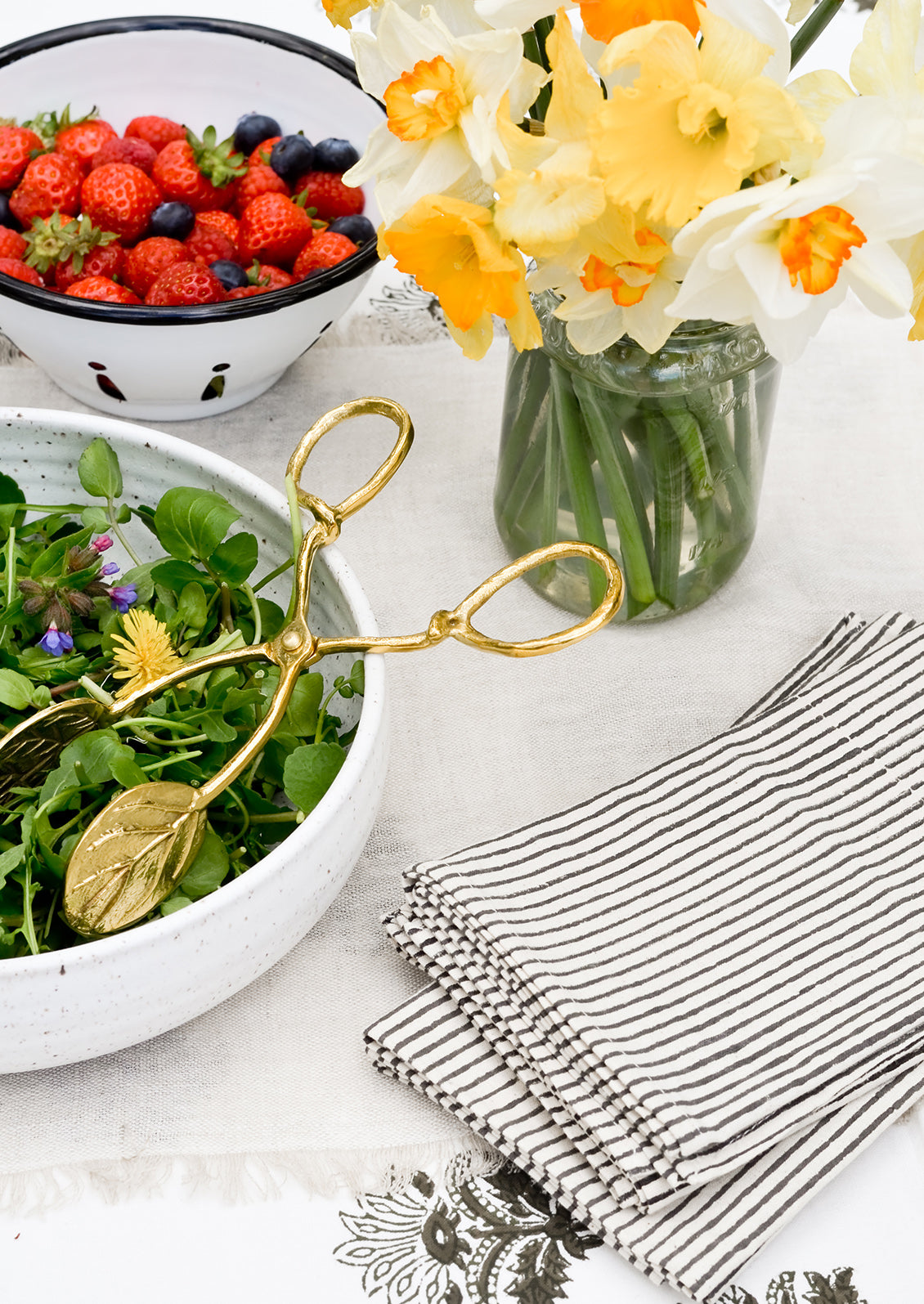 A spring tabletop scene.