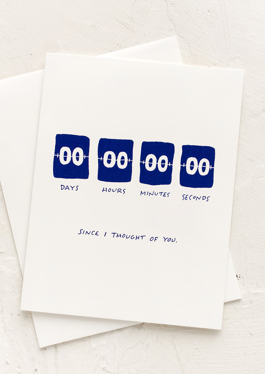 A greeting card with zero'd out clock.