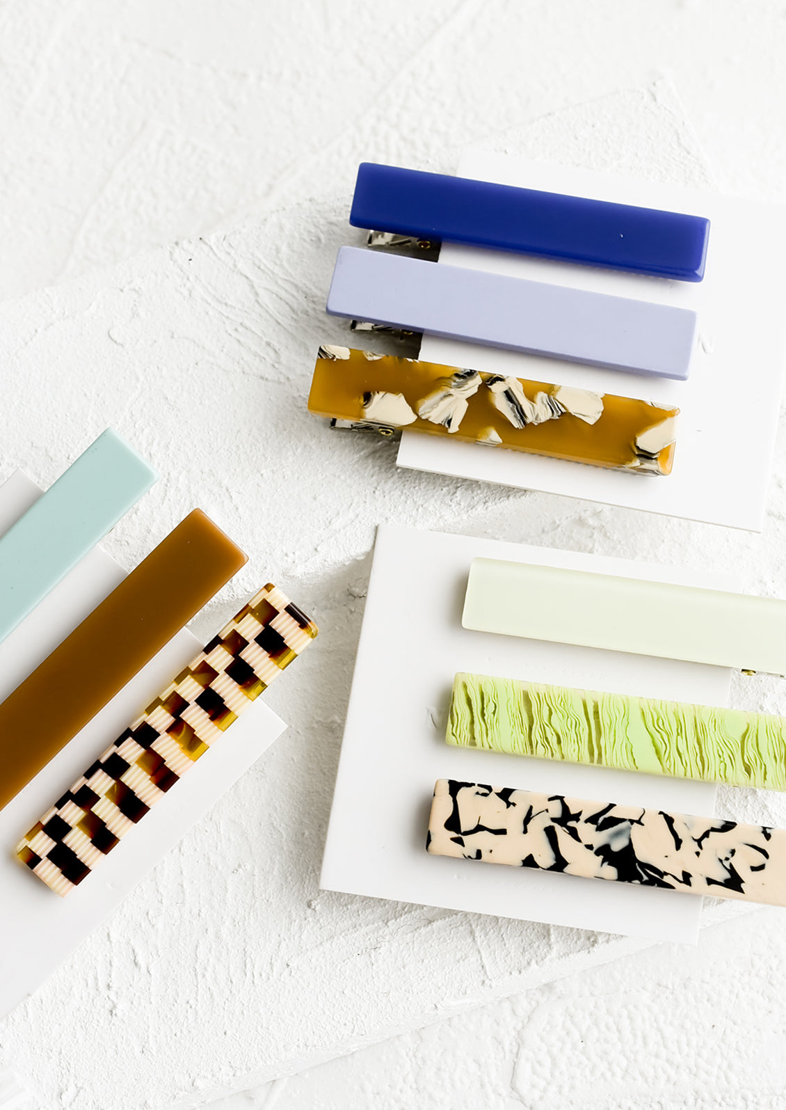Assorted hair clip sets.