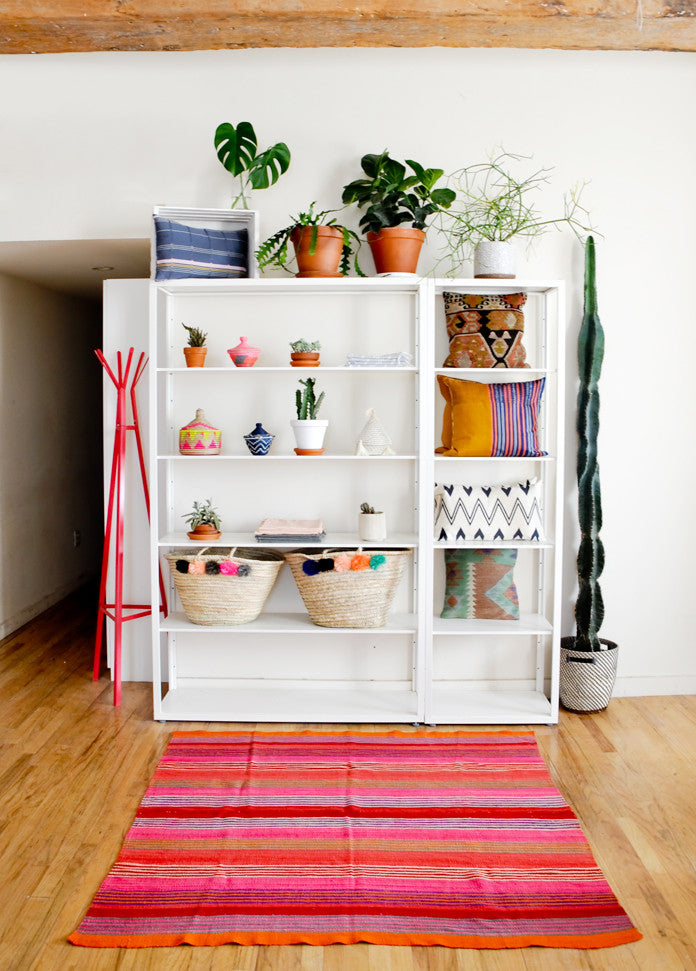 Bolivian Frazada Rug in Monterrey Stripe in  - LEIF