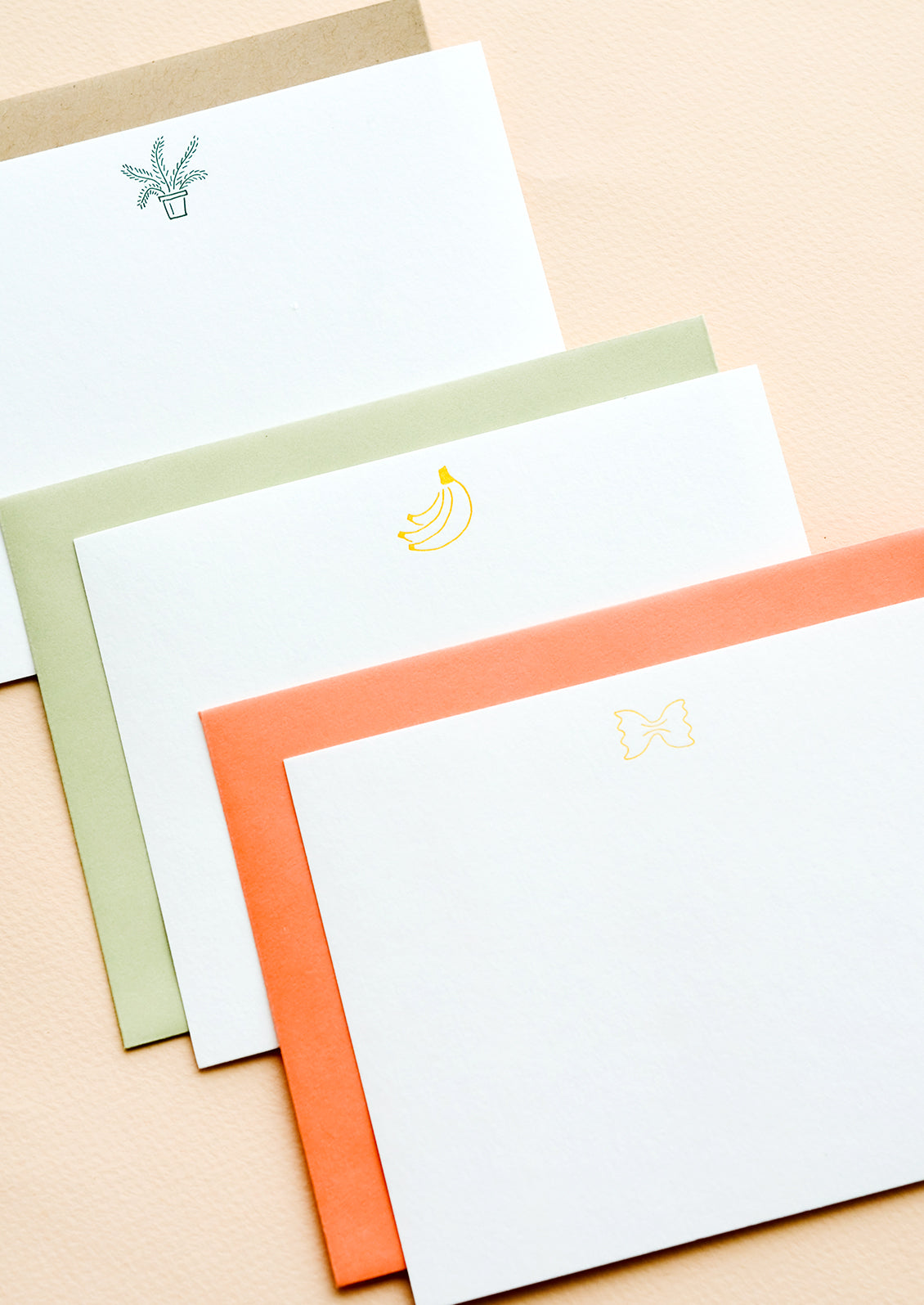 Icon printed greeting cards in an assortment of three styles.