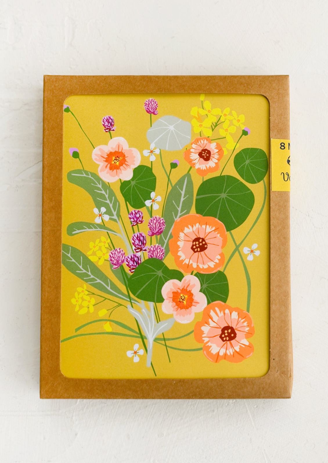 A set of four assorted floral print cards.