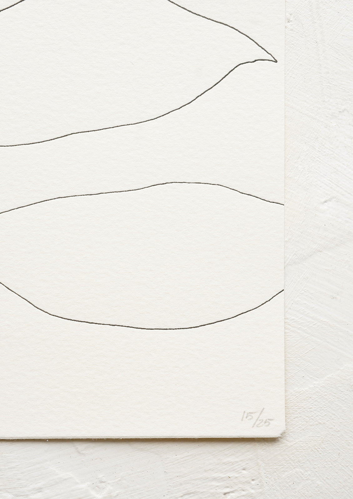 Detail of a letterpress printed line drawing art print.