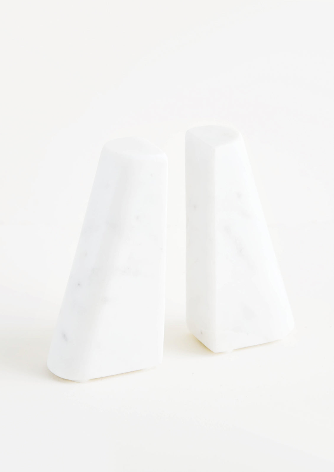 Tapered White Marble Bookends in  - LEIF