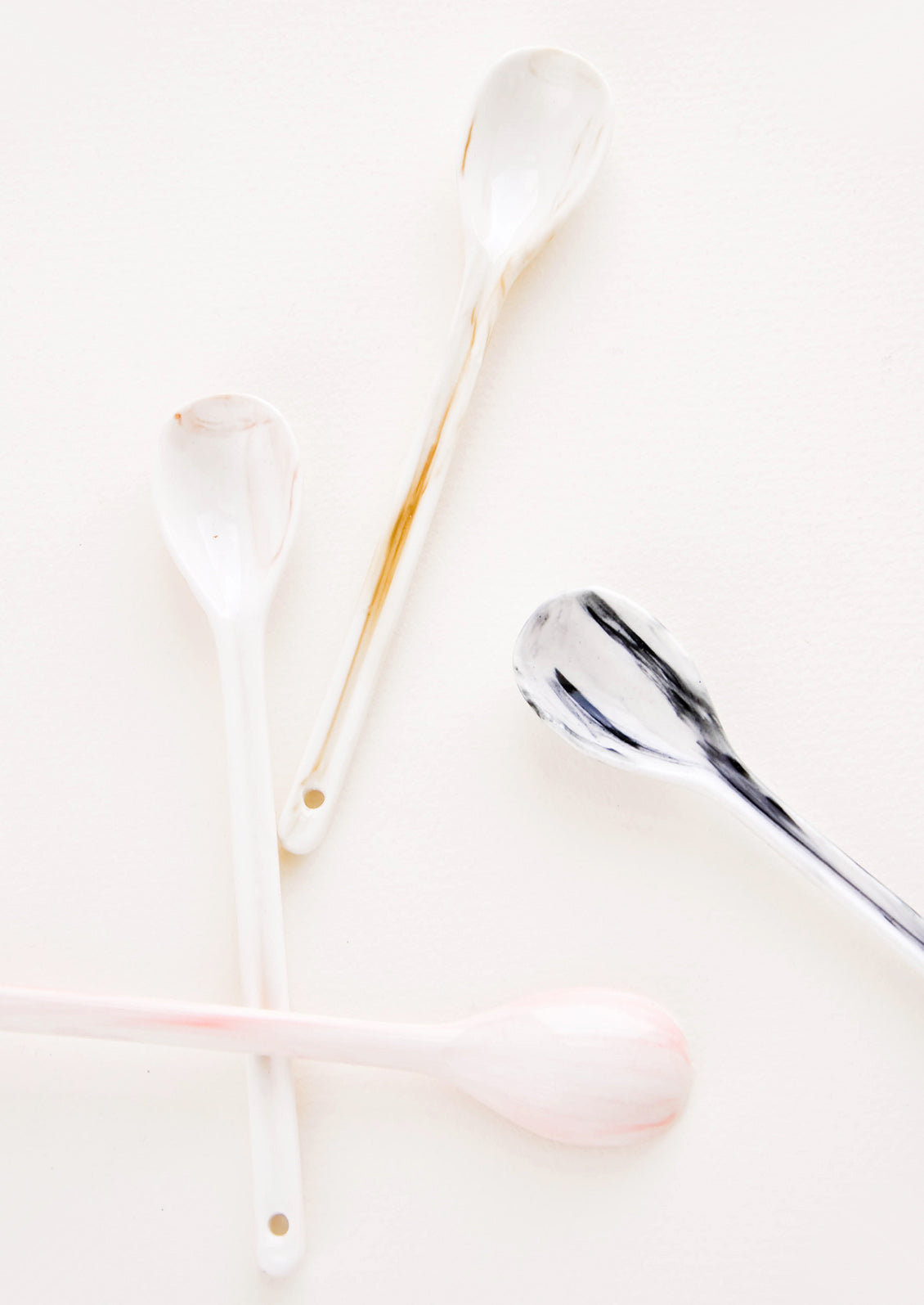 Marbled Ceramic Teaspoons in Pastel Colors - LEIF