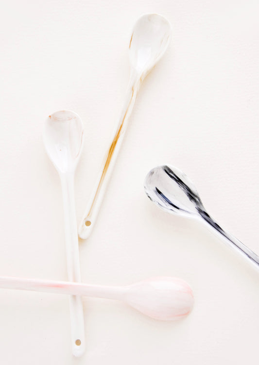 Marbled Ceramic Teaspoons in Pastel Colors - LEIF