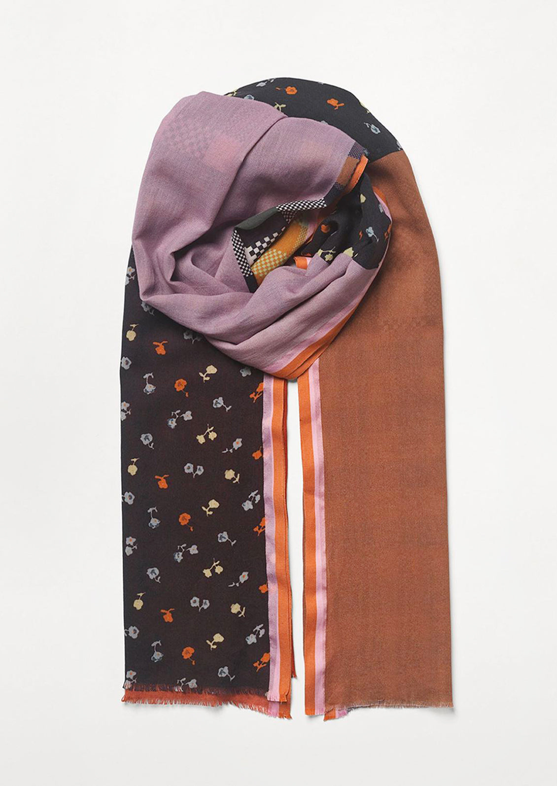A quilt inspired patchwork scarf.
