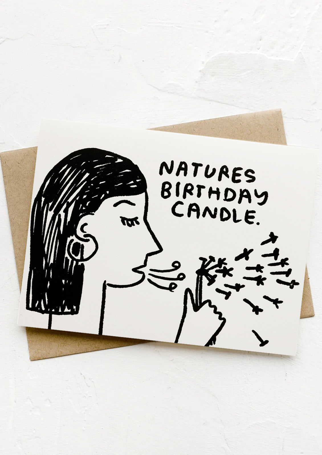 A card with image of dandelion and text reading "Nature's birthday candle".