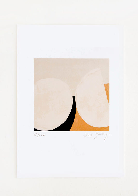 Fine art print with sphere and half sphere "stones" leaning against one another