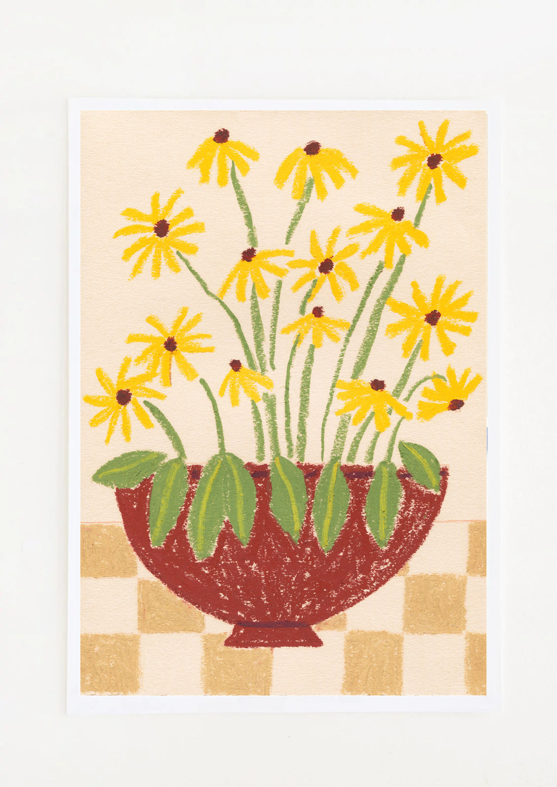 An art print of floral drawing.
