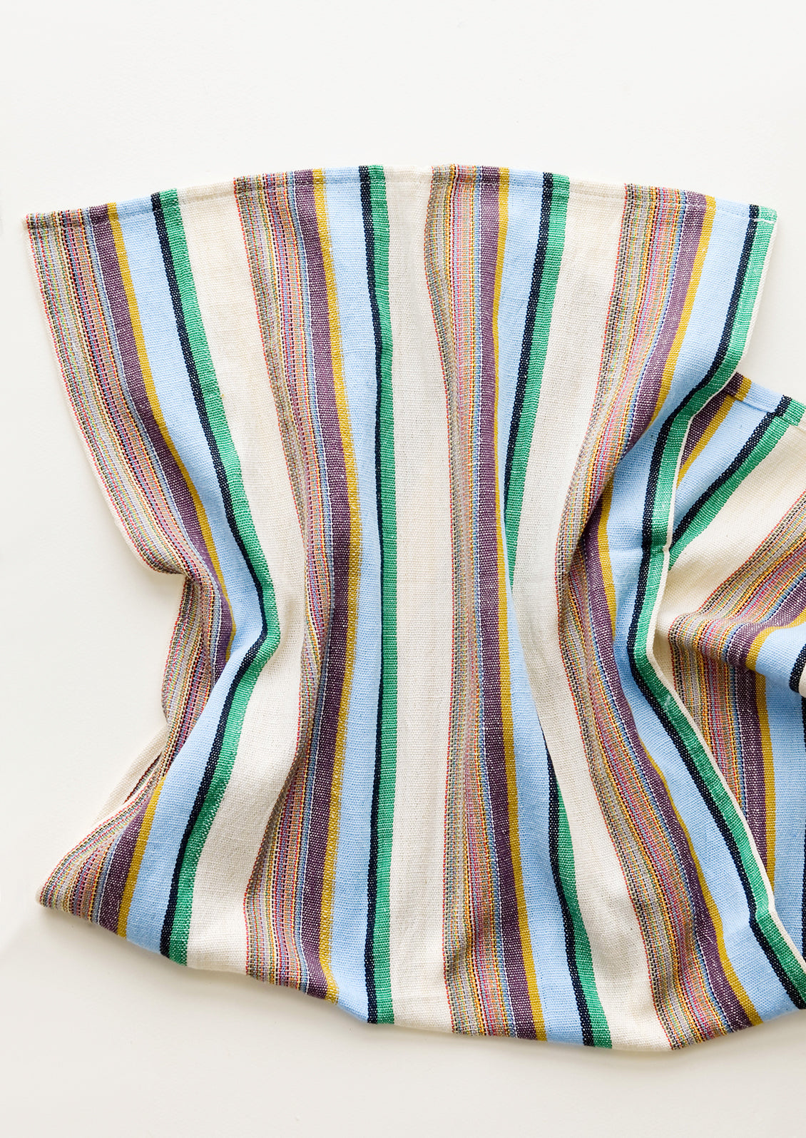 Colorful Stripe Patterned Cotton Turkish Hand Towel in Blue Multi