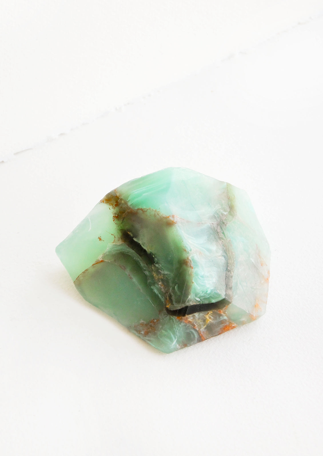 Bar soap in the form of a realistic looking jade gemstone