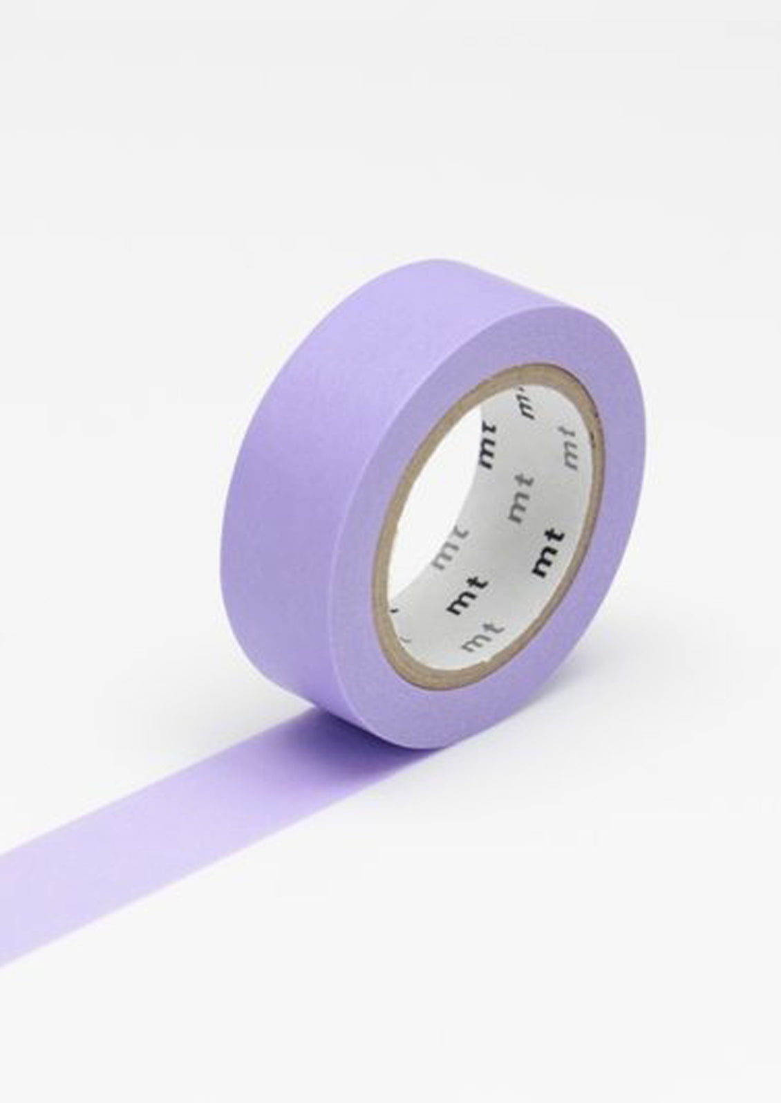 A roll of washi tape in solid lavender color.